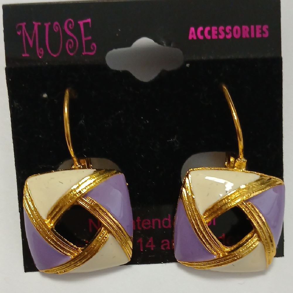 Muse Gold and Purple Earrings